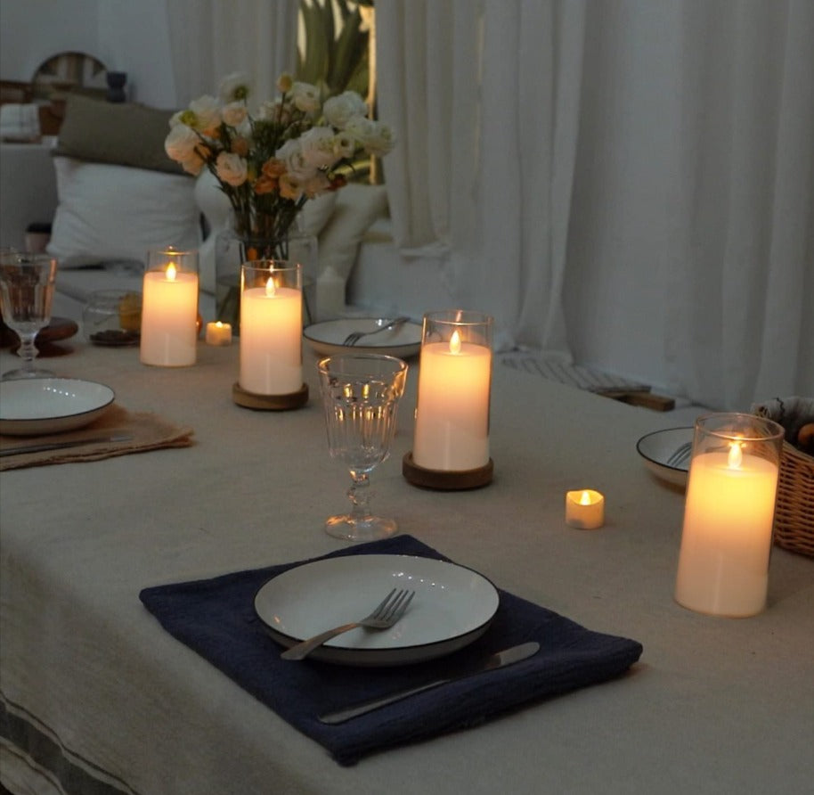 5 pcs LED Candles Create A Cozy And Sophisticated Atmosphere With Our Flameless LED Pillar Candles, Large 6