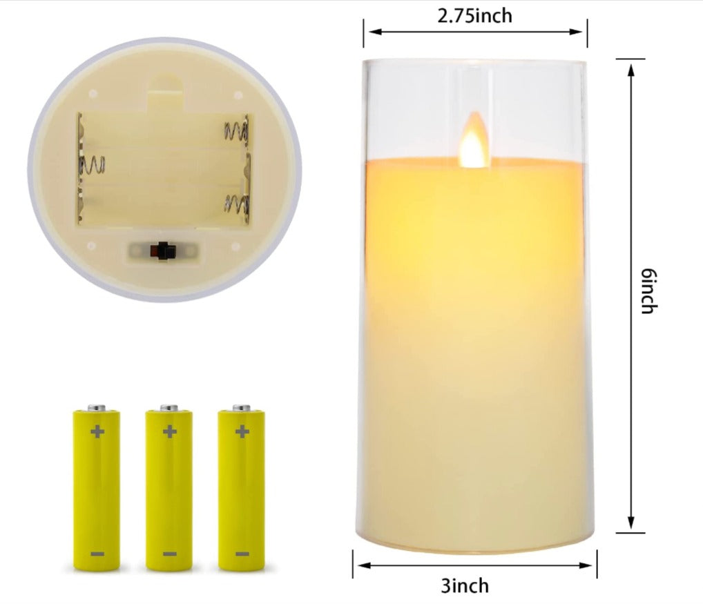 3 pcs LED Candles Create A Cozy And Sophisticated Atmosphere With Our Flameless LED Pillar Candles, Large 6