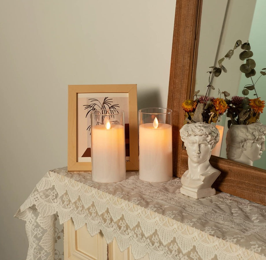 2 pcs LED Candles Create A Cozy And Sophisticated Atmosphere With Our Flameless LED Pillar Candles, Large 6