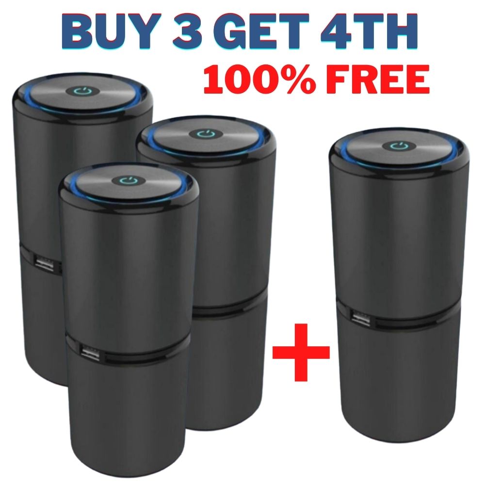 4-pcs Ionic Air Purifier Black Aluminum with 2-Year Warranty